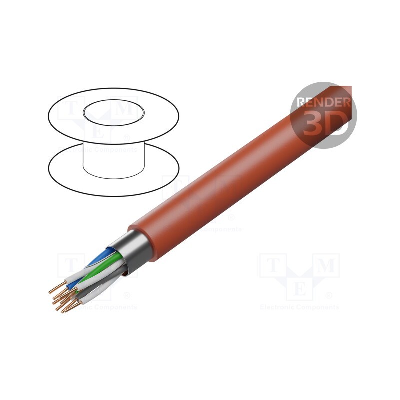 5 m x TECHNOKABEL - 0382 005 23 - Wire: control cable, YnTKSYekw, 4x2x0.8mm, Insulation: PVC, 0.5mm2