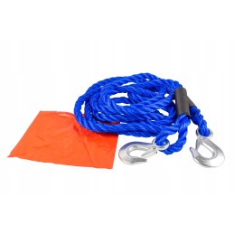 Tow rope, steel hooks, 4 meters, 5 tons, lamp