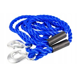 Tow rope, steel hooks, 4 meters, 5 tons, lamp