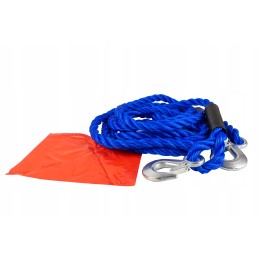 Tow rope, steel hooks, 4 meters, 5 tons, lamp