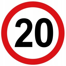 Sticker speed limit 20km sign width 20cm
