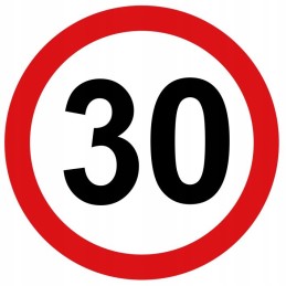 Sticker speed limit 30km sign width 20cm