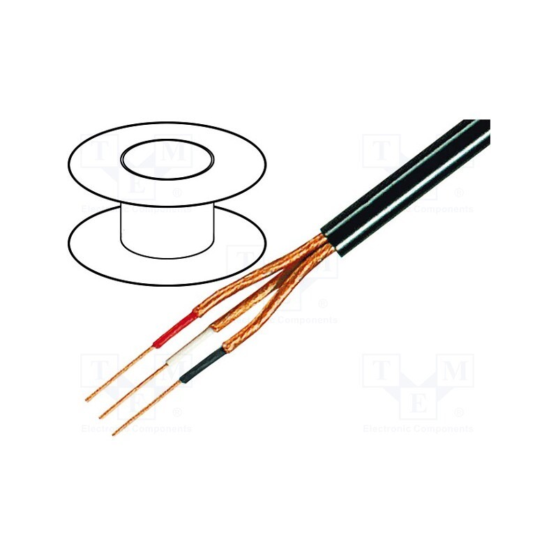5 m x TASKER - C181 - Wire: microphone cable, 5x0.14mm2, black, OFC, -15÷70°C, PVC
