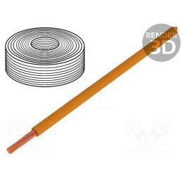 5 m x LAPP - 4726092 - Wire, H07Z-K, stranded, Cu, 2.5mm2, FRNC, orange, 450V,750V, CPR: Eca