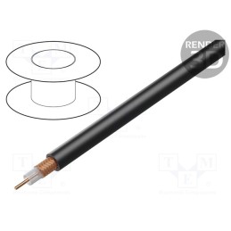 5 m x TASKER - RG59EXTRA - Wire: coaxial, RG59, solid, Cu, 0.26mm2, PVC, black, 2kVAC, 100m