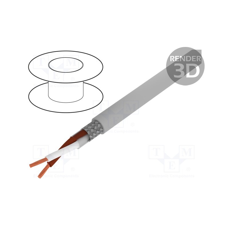 5 m x LAPP - 31370 - Wire, Li2YCY-TP, 1x2x0.25mm2, shielded,tinned copper braid, PVC