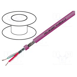 5 m x HELUKABEL - 81448 - Wire, 1x2x22AWG, PROFIBUS, solid, Cu, PVC, violet, none