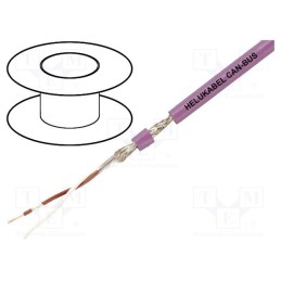 5 m x HELUKABEL - 801572 - Wire, 1x2x0.34mm2, CAN bus, stranded, Cu, PVC, violet, 30V, none