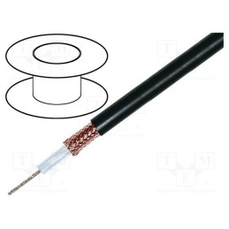 5 m x TASKER - RG11A/U - Wire: coaxial, RG11AU, stranded, OFC, PVC, black, 100m