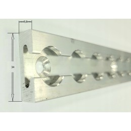 Rectangular aluminum airline cargo securing strip