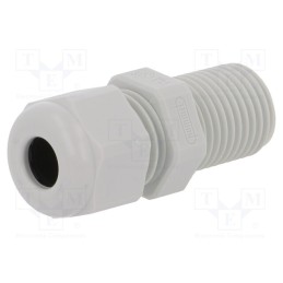 5 pcs x HUMMEL - 1.209.0700.60 - Cable gland, with long thread, PG7, IP68, polyamide, light grey