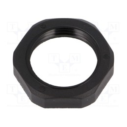 5 pcs x HUMMEL - 1.262.1301.11 - Nut, PG13,5, polyamide, Thk: 6mm, Spanner: 27mm, black, -40÷100°C