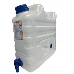 Drinking water container 15l, plastic tap