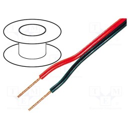 5 m x TASKER - C102-2.50 - Wire: loudspeaker cable, 2x2.5mm2, stranded, OFC, black-red, PVC