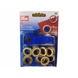 Set of 14 mm eyelets with underlays for tents