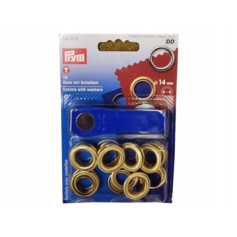 Set of 14 mm eyelets with underlays for tents