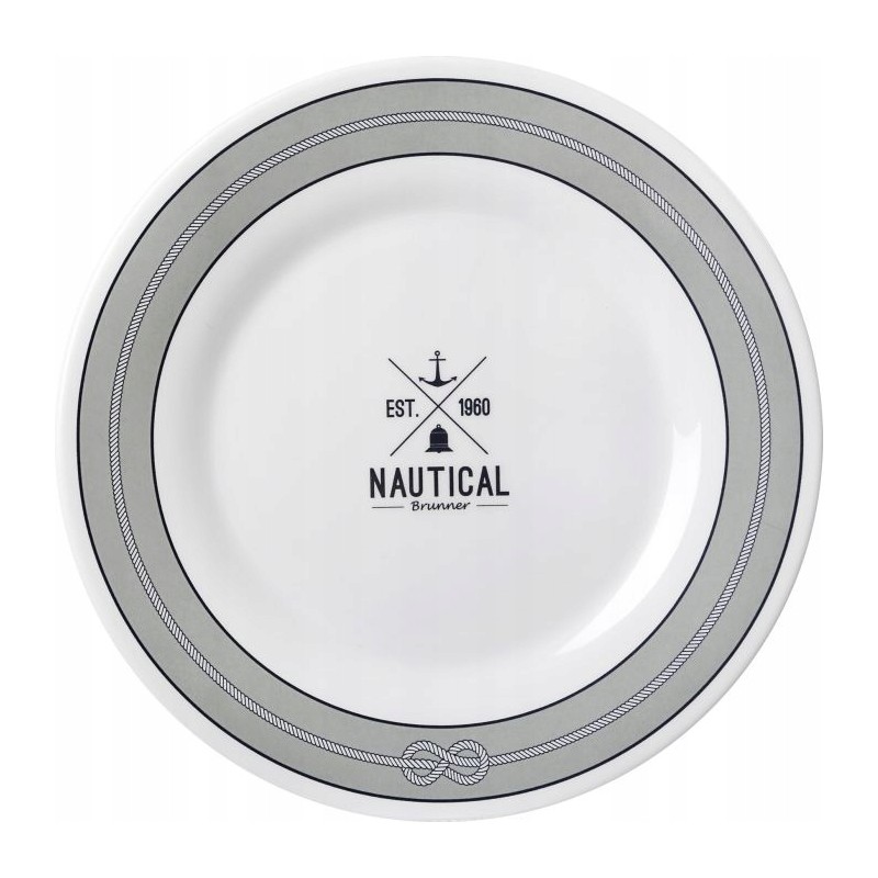 Tourist camping melamine dessert plate nautical oe21 cm brunner