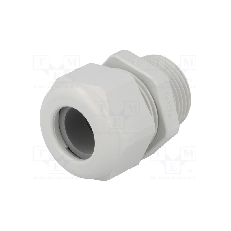 5 pcs x HUMMEL - 1.209.3400.71 - Cable gland, NPT3/4', IP68, polyamide, light grey, UL94V-0, HSK-K