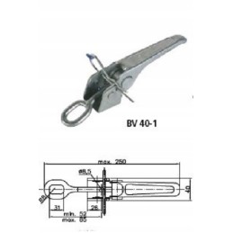 Winterhoff side trailer hitch, clamp, tilting side closure
