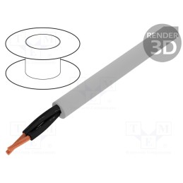 5 m x HELUKABEL - 10001 - Wire, JZ-500, 2x0.5mm2, unshielded, 300V,500V, Cu, stranded, grey