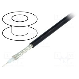 5 m x BELDEN - - - Wire: coaxial, RG58, stranded, Cu, PVC, black, 100m, Øcable: 4.95mm
