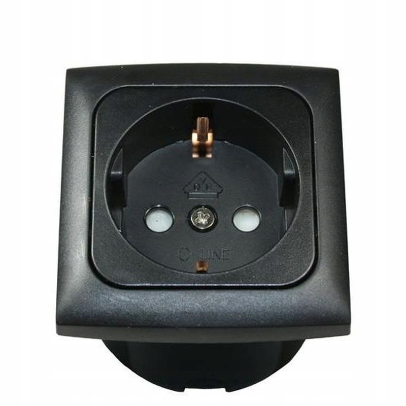 Camper socket, black isobox frame, Haba