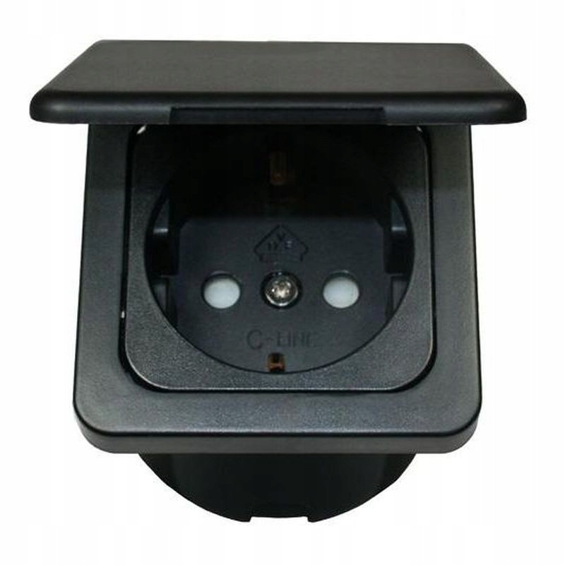 230v trailer socket, black isobox flap, Haba