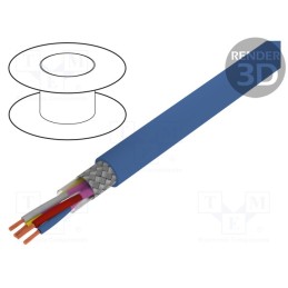 5 m x LAPP - 34220 - Wire, JE-LiYCY, 2x2x0.5mm2, PVC, light blue, 1kV,2kV, CPR: Eca