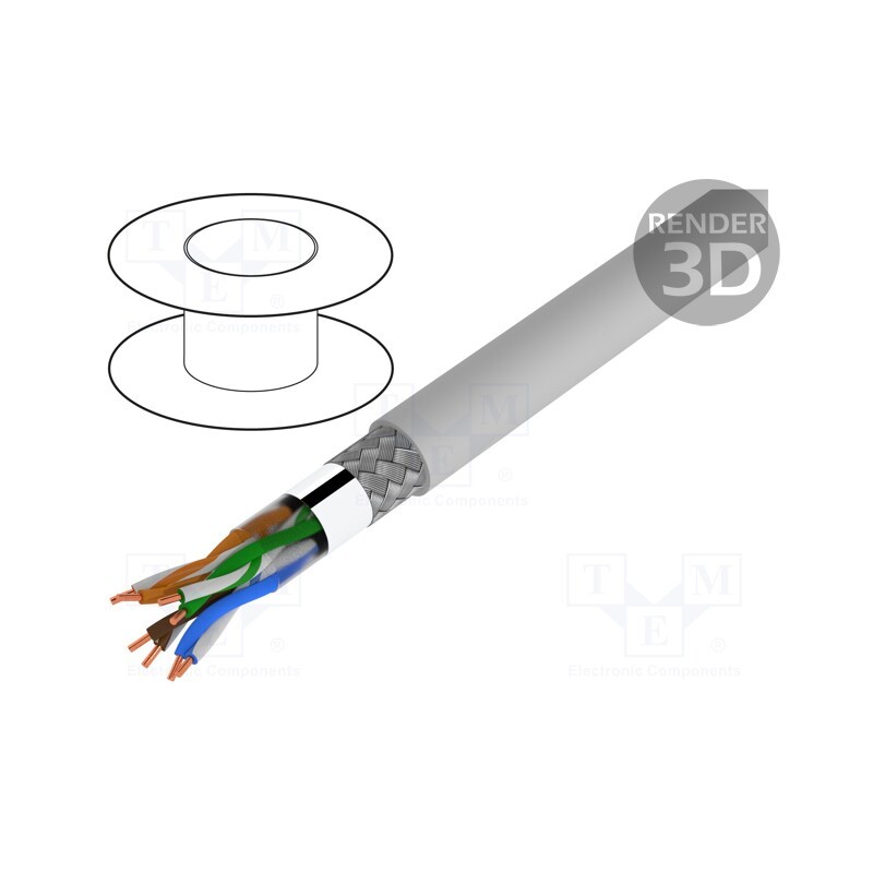 5 m x LAPP - 2170138 - Wire, SF/UTP,UNITRONIC® LAN 200, 4x2x24AWG, 5e, solid, Cu, LSZH