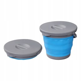 Round bucket with handle, foldable, 5 liters, with lid