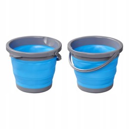 Round bucket with handle, foldable, 5 liters, with lid
