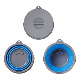 Round bucket with handle, foldable, 5 liters, with lid