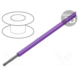 5 m x HELUKABEL - 60307 - Wire, stranded, Cu, 20AWG, PVC, violet, 600V, Class: 5, 1x20AWG