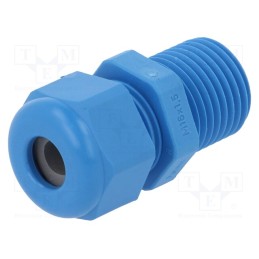 5 pcs x HUMMEL - 1.209.1602.31 - Cable gland, with long thread, M16, 1.5, IP68, polyamide, blue