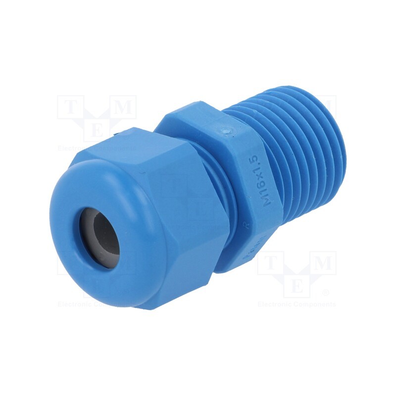 5 pcs x HUMMEL - 1.209.1602.31 - Cable gland, with long thread, M16, 1.5, IP68, polyamide, blue