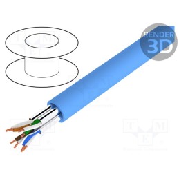 5 m x DIGITUS - DK-1623-A-VH-305 - Wire, U/FTP, 4x2x23AWG, 6a, solid, Cu, LSZH, blue, 305m, Øcable: 7mm