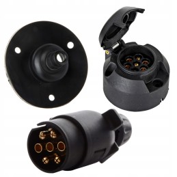 Hook socket with cover, 7 pin plastic plug