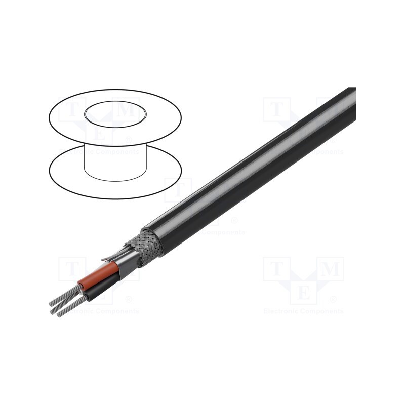 5 m x BELDEN - 9925 0601000 - Wire, 3x24AWG, RS232,RS423, stranded, Cu, PVC, chrome, 305m, CPR: Eca