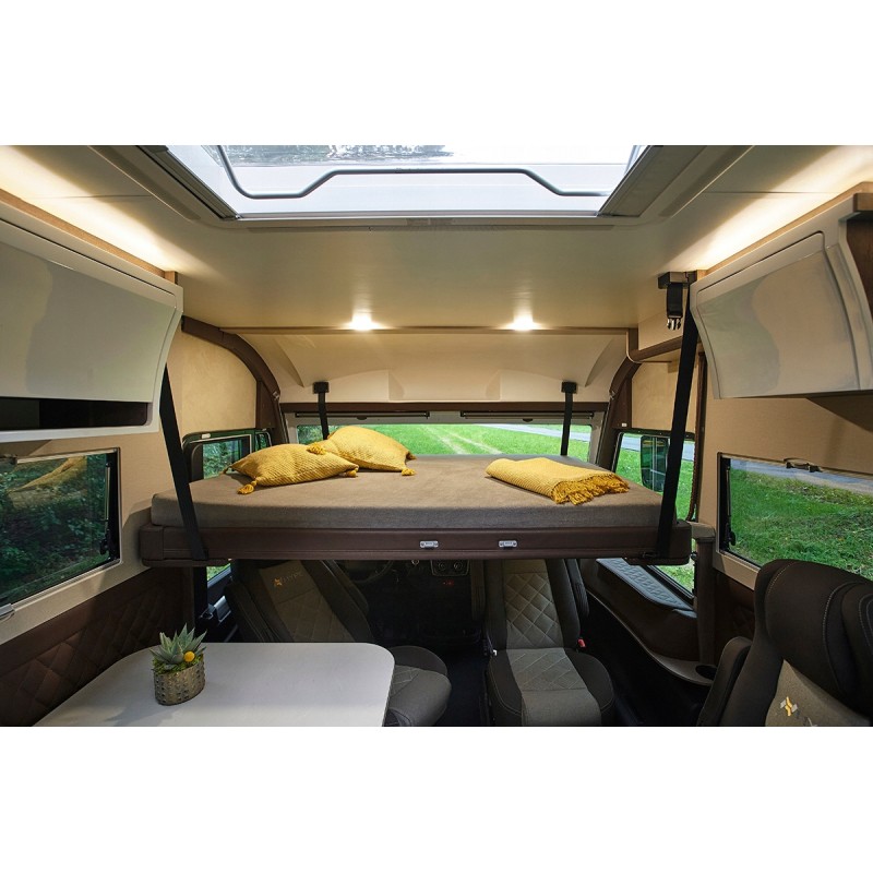 Hype electrically lowered bed for a camper