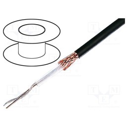 5 m x HELUKABEL - 40005 - Wire: coaxial, RG62AU, solid, CCS, PVC, black, 6.2mm