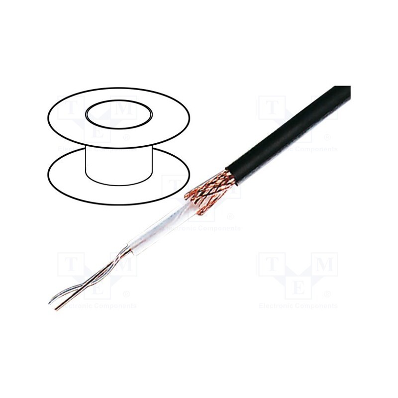 5 m x HELUKABEL - 40005 - Wire: coaxial, RG62AU, solid, CCS, PVC, black, 6.2mm