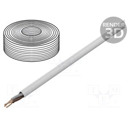 5 m x - - - Wire, YDY, 5G2.5mm2, flat, solid, Cu, PVC, white, 450V,750V, 100m