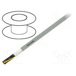 5 m x HELUKABEL - 15539 - Wire: control cable, PURO-JZ-HF, 3G0.75mm2, PUR, grey, stranded, Cu