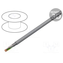 5 m x HELUKABEL - 20008 - Wire, LiY-CY, 10x0.14mm2, shielded,tinned copper braid, PVC, grey