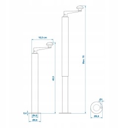 Adjustable trailer support fi48 mm 400-650 mm with crank large stroke 350kg power