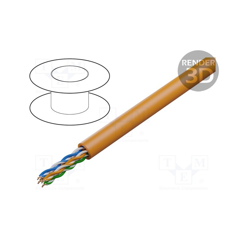 5 m x LAPP - 2170955 - Wire, ETHERLINE® LAN 350,U/UTP, 4x2x24AWG, 6, solid, Cu, LSZH, 6mm