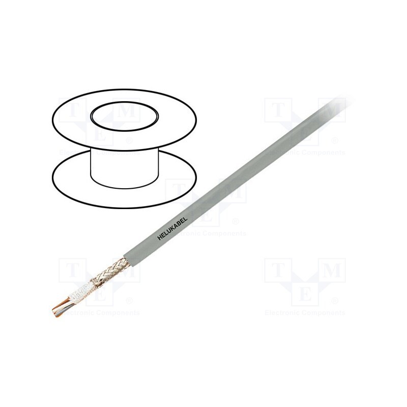 5 m x HELUKABEL - 49626 - Wire: control cable, SUPERTRONIC®-C-PVC, 12x0.14mm2, grey, Cu