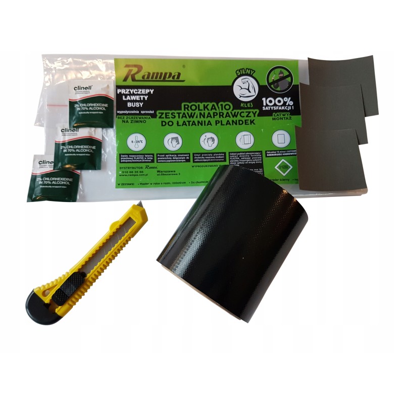 Tarpaulin repair, long tarpaulin repair kit