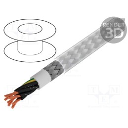 5 m x BITNER - S54324 - Wire, BiT 500 CY, 7G0.75mm2, shielded,tinned copper braid, PVC