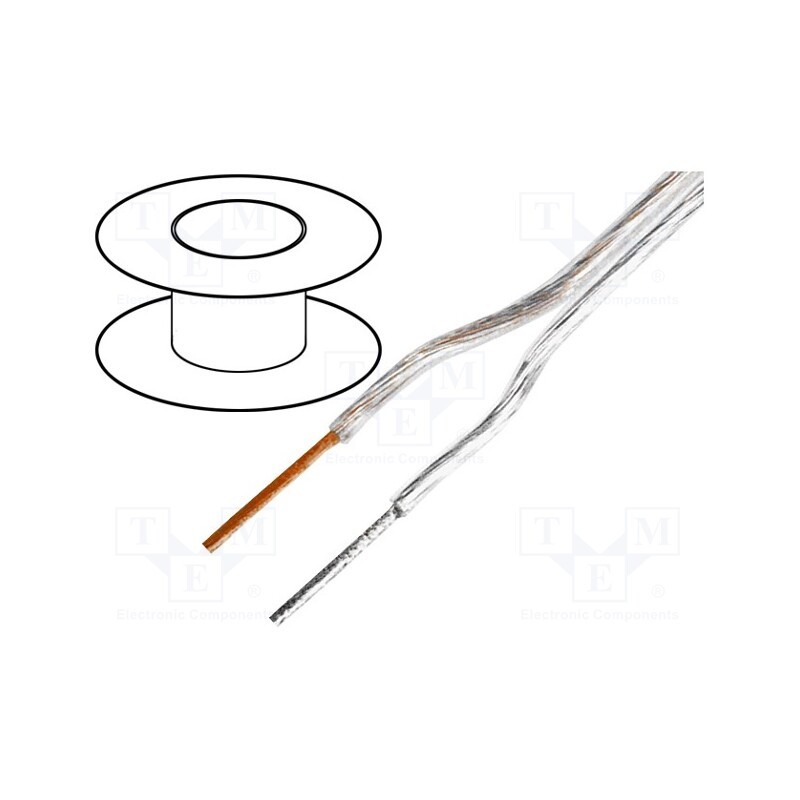 5 m x TASKER - C203TN - Wire: loudspeaker cable, 2x1mm2, stranded, OFC, transparent, PVC